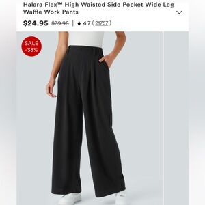 Halara Flex™ High Waisted Side Pocket Wide Leg Waffle Work Pants